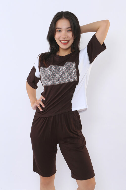 Bộ phối màu trắng nâu